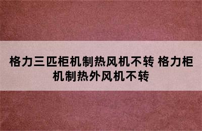 格力三匹柜机制热风机不转 格力柜机制热外风机不转